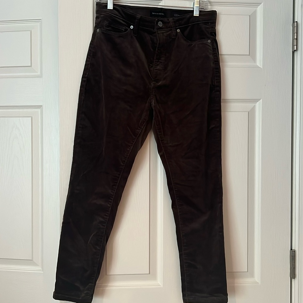 Banana republic, chocolate, brown velvet jeans